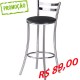 Banquetas cromadas Sidamo SD 310 courvin liso preto