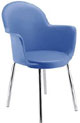 Cadeira Gogo com braço cromada azul Cadeira Gogo com braço cromada azul