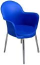Cadeira Gogo com braço 4 pés cromada azul escuro Cadeira Gogo com braço 4 pés cromada azul escuro
